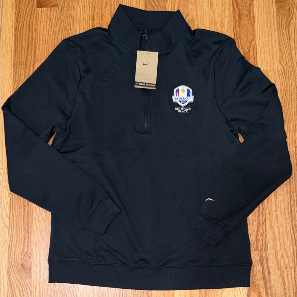 Nike Men’s Black Half-Zip Pullover with Embroidered Crest